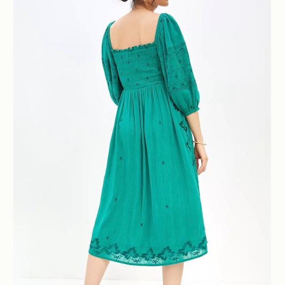 Anthropologie Embroidered Green Dress - Picture 2 of 3